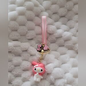 My Melody Pink‎ and White Keychain